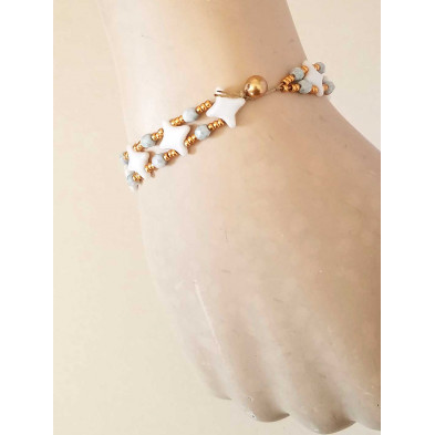 Bracelet STARS - Situation Or/Blanc