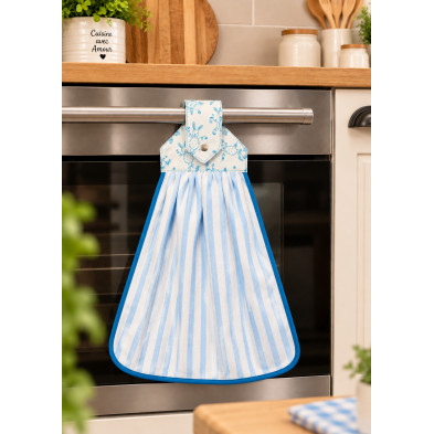 SERVIETTE A SUSPENDRE RAYURES BLEUES